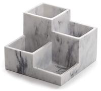 BINO Multi Purpose 4 Compartment Organizer - Makeup Brush Holder Makeup Brush Organizer Holder Makeup Holder Organizer Toothbrush Holder Marble Bathroom Accessories (Matte Marble)