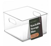 BINO | Stackable Plastic Storage Bins, Clear | THE CLARUS COLLECTION | Pantry Organizers and Storage Containers | Fridge Organizer Bins | Kitchen Cabinet Organizer | Medicine Cabinet Bin