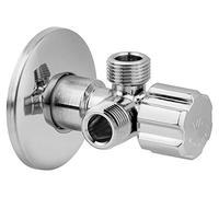 Binoa Albertoni Double Angled Valve DN 1/2 with Two 3/8" AG Outlets, Chrome-Plated Brass, Multi Port Control Valve