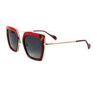Binocle Eyewear - Veronika Shiny Gold Red Black Tortoise Gradient Grey Polarized - Sunglasses