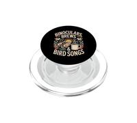 Binocular Brews & Bird Songs Birdwatching Coffee PopSockets PopGrip for MagSafe