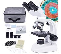 Binocular Compound Microscope for Adults and Kids - MAXLAPTER 40X-1000X Professional Biological Microscope with Sildes Kit & Phone Adapter - Beginner's Set for Students Lab Homeschool Study