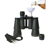 Binocular Flask with Funnel, Nylon Strap - 16 oz Secret Flask, Hidden Flasks for Liquor for Women, Funny Flask for Liquor for Men - Easy to Clean Plastic Flask With Double Barrel 8 oz Each