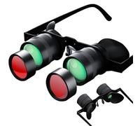 Binocular Glasses, 10x HD Adjustable Focus Opera Glasses with Red Polarizing Clip, Hands-Free Wearable Theater Binoculars for Fishing, Sight Seeing, Bird Watching, ConcertsChristmas Decor