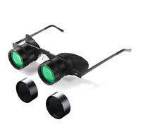 Binocular Glasses 10X HD Hands-Free Opera Glasses with Grey Polarizing Clip Adjustable Focus Theater Binoculars for Fishing, Sight Seeing, Bird Watching, Concerts