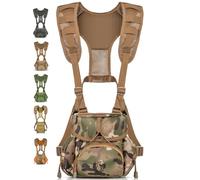 Binocular Harness Chest Pack - Lightweight Hunting Chest Rig with Rangefinder Pouch, MOLLE System Bino Harness for Bow Hunting, Tactical Chest Pack for Men, Veteran Owned Gear, MultiCam