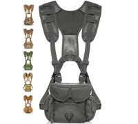 Binocular Harness Chest Pack - Lightweight Hunting Chest Rig with Rangefinder Pouch, MOLLE System Bino Harness for Bow Hunting, Tactical Chest Pack for Men, Veteran Owned Gear, Gray