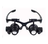 Binocular Headset Magnifier, LED Illuminated Headband Magnifying Glasses Visor with 4 Adjustable Lens Hands Free Professional Head-Mounted Loupe for Reading, Jewelys, Crafts, Watch, Repair, Hobby