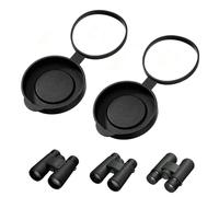 Binocular Lens Caps Set Compatible with Nikon 8x42 10x42, 42mm Rubber Lens Covers for 51-52mm Inner Diameter, Protective Objective & Eyepiece Cover, Black
