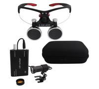 Binocular Loupe, Portable Magnifying Glass, Dental Loupes With LED Headlight, Working Distance:320mm-420mm, For Dentistry, Jeweler, Hobby(Black2)