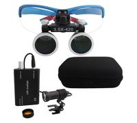 Binocular Loupe, Portable Magnifying Glass, Dental Loupes With LED Headlight, Working Distance:320mm-420mm, For Dentistry, Jeweler, Hobby(Blue2)