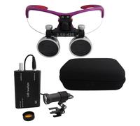 Binocular Loupe, Portable Magnifying Glass, Dental Loupes With LED Headlight, Working Distance:320mm-420mm, For Dentistry, Jeweler, Hobby(Purple2)
