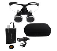 Binocular Loupe, Portable Magnifying Glass, Dental Loupes With LED Headlight, Working Distance:440mm-540mm(Black1)