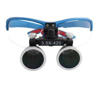 Binocular Loupes Optical Glass, Dental Portable Glass, Adjustable Pupil Distance, For Orthopedics, Microsurgery, Oral Surgery 3.5-Blue