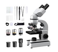 Binocular Microscope for Adults and Kids, 40X-1600X Magnification with Dual LED Fill Light, Binocular Biological Educational Microscope with Full Starter Kit & 25+ Accessories