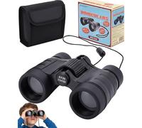 Binoculars 4x30 Compact Optical Viewing Device Black with Adjustable Focus Rubber Grip 30mm Coated Lenses for Bird Watching Sports Hiking Outdoor Activities with Case and Strap