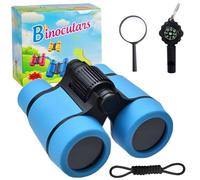 Binoculars, 4x30 High Resolution Binoculars for Kids, Blue Anti Slip Telescope, Suitable for Bird Watching Hiking Camping Hunting Car Travel and Exploring Outdoor Activities