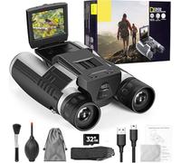 Binoculars Camera for Adults, 2.4" 48MP Pictures 2.5K Videos Camera 12X Optical 8X Digital Zoom, Binoculars for Bird Watching Hunting Outdoor Adventures