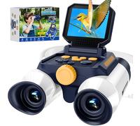 Binoculars for Children, Ashfly Children's Telescope with Built-in Camera Night Vision, 10x Magnification, Binoculars Store 200 Photos Inside from 7 to 99 Years - German Version White