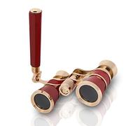 Binoculars for Opera,3X25 Central Focus Opera Glasses BinocularsTheater Glasses with BAK-7 Prism & Handle for Adults Kids Women in Concert Theater Opera(Red-brown)