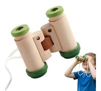 Binoculars for Small Children, Adjustable and Portable Wooden Telescope | Elementary School Toys - Christmas Birthday Sports Camping Outdoor Play Easter Games Travel Beach