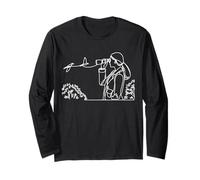 Binoculars Line Art Birdwatcher Long Sleeve T-Shirt
