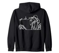 Binoculars Line Art Birdwatcher Zip Hoodie