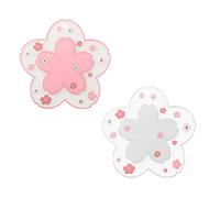 Binoster Sakura Coffee Cup Mat Kawaii Coaster 2PCS Cute Cherry Blossom PVC Home Tea Mug Pink Flower Pattern Anti-Skid Pot Bowl Pad Placemat for Desk Drink Table Cute Room Decor Kawaii Accessories