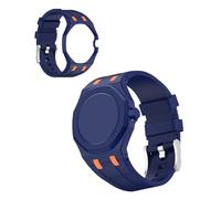 Binovaren Bumper Case Band Compatible with Swatch Royal Pop Watch, 2-in-1 Shockproof Protective Frame + Silicone Sport Strap, Convert Your Pocket Watch to Wristband (Blue,at Three O'Clock)