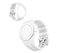 Binovaren Bumper Case Band Compatible with Swatch Royal Pop Watch, 2-in-1 Shockproof Protective Frame + Silicone Sport Strap, Convert Your Pocket Watch to Wristband (White,at Three O'Clock)
