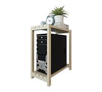 BinOxy CPU Stand/CPU Holder CPU Stand Cart, Wood PC Tower Floor Stand 2-Tier Mobile PC Tower Stand,Universal Design Fits Desktop PC Tower Cases PC Tower Stand Holder