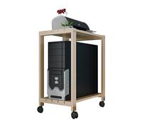 BinOxy CPU Stand/CPU Holder Cpu Stand Double-layer Solid Wood Pc Host Stand Home Heavy-duty Removable Cooling Pc Host Chassis Bracket with Wheels PC Tower Stand Holder