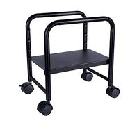 BinOxy CPU Stand/CPU Holder Mobile CPU Stand Desktop Tower Holder Cart with 4 Caster Wheels Adjustable Metal PC Cart Holder CPU Steel Rolling Stand, Black PC Tower Stand Holder