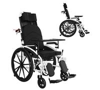 BINOXY Folding Electric Wheelchair For Adults, Lightweight Portable Powered Wheelchair, All Terrain Transport Travel Mobility Aid For Outdoor Light Home Travel