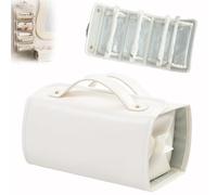Binozinco Cosmetic Bag, Leather Waterproof Cosmetic Bagc, Hanging Roll-Up Makeup Bag Large Capacity Travel Wash Bag, Detachable Large Capacity Makeup Bag. (White)