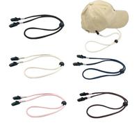 BinPhorm Adjustable Hat Clips,5 PCS Removable Hat Straps Strings for Cowboy Hats Chin Cord for Golfing Fishing Boating Black