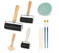 BinPhorm Brayer Roller for Crafts,Professional Printing Rollers Art Tool with Mushroom Roller Plastic Stamp Making Pressure Plate Painting Brushes for Printmaking DIY Art Craft