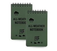 BinPhorm Waterproof Pocket Notebook,2 PCS Golf Notepad All-Weather Notepad Top Spiral Field Notes Waterproof Pocket Notepad for Outdoor Home Office School (Green)