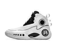BINQER Men's Basketball Shoes for Outdoor Sports Training with Ankle Support and Anti Slip Cushioning(White,9 UK)