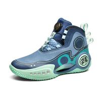 BINQER Men's Basketball Shoes for Outdoor Sports Training with Ankle Support and Anti Slip Cushioning(Blue,6.5 UK)