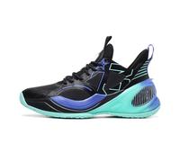 BINQER Men's Basketball Training High Top Woven Sports Shoes(Black,3.5 UK)