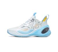 BINQER Men's Basketball Training High Top Woven Sports Shoes(White,9 UK)