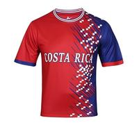 BINQER Men's Football Jersey Europe/America Cup Football T-shirt Sweatshirt Fans Football Half Sleeves(Color:Costa Rica,Size:XXL)