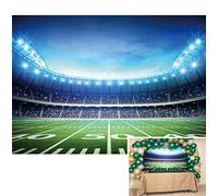 BINQOO 8x6ft Football Sport Backdorp American Football Field Photo Background Man Sports Competition Stadium Birthday Party Banner Newborn Boys Supplies Props Baby Shower