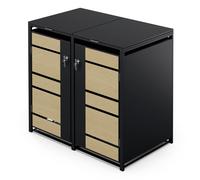 BinSafe bin box 2 bins up to 240 L weatherproof lockable can be opened from the front and top galvanised steel