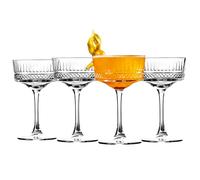 binsakao Martini Glasses Set of 4 - Stemmed Martini Glasses 250 ml- Vintage Coupe Glasses - Elegant Cocktail Glasses for Parties, Gifts, Housewarming, Weddings, Aniversary