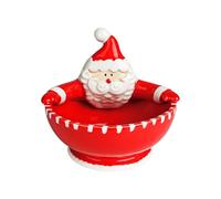 binsakao Santa Claus Ceramic Candy Bowl - 13.5 oz Christmas Holiday Cookie Nut Jar - Ceramic Candy Bowl - Christmas Decorative Dish for Sweets Cookie and Dip