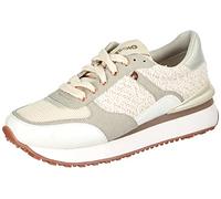 Binsfeld Women's Off-White Glitter Monocolor Sneakers, White, 8 UK
