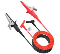 BINTA 2PCS Heavy Duty Alligator Clips Test Leads, Multimeter Alligator Clips Leads With Angle 4mm Banana Plug for Home DIY Automotive Industrial Electrical Testing, 3.3 Feet