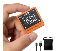 BINTA Digital Angle Finder Magnetic, Rechargeble IP54 Waterproof Dustproof Small Digital Angle Gauge Inclinometer, Portable Backlight Measuring Tool for Woodworking Construction Machinery DIY Orange